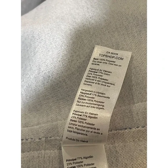 Topshop blazer women's size 4 gray double breasted long casual cotton blend - Picture 6 of 8